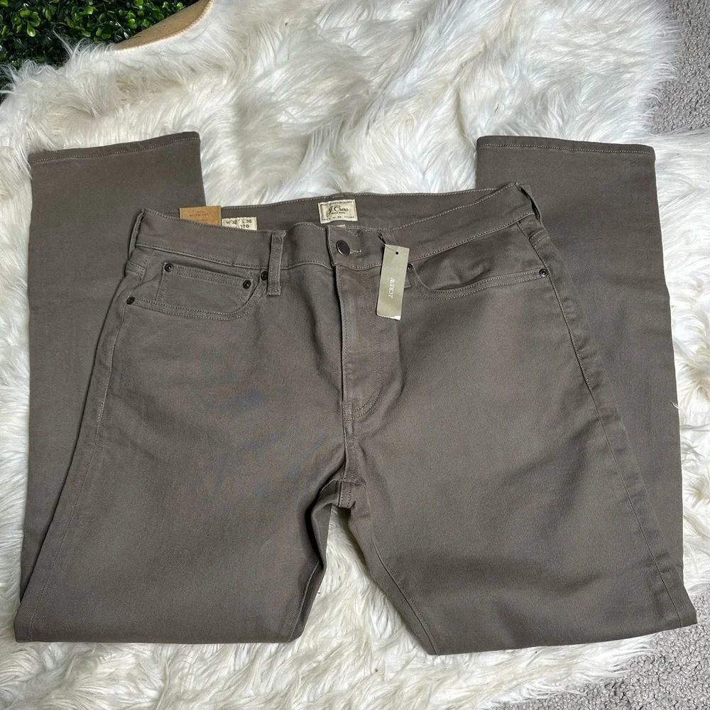 Nwt J. Crew Men's Taupe‎ gray Straight Jeans